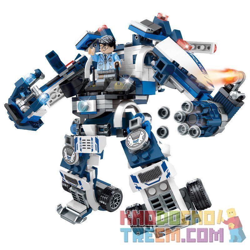 SEMBO SD9546 9546 non  MÁY BAY CHIẾN ĐẤU THEO DÕI TIA CHỚP MECH TẤN CÔNG THÔNG MINH XE CẢNH SÁT TUẦN TRA NHANH 3 THAY ĐỔI bộ đồ chơi xếp lắp ráp ghép mô hình Future Police Cảnh Sát Tương Lai 354 khối