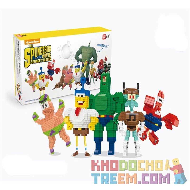 WISE HAWK 2374 Xếp hình kiểu Nanoblock SPONGEBOB Characters Of Spongerbob Nhân Vật Của Bọt Biển 1600 khối