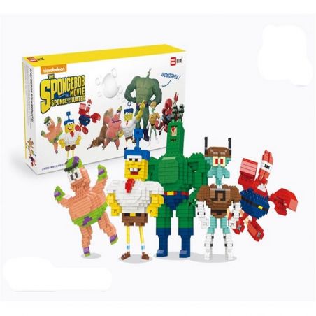 WISE HAWK 2374 Xếp hình kiểu Nanoblock SPONGEBOB Characters Of Spongerbob Nhân Vật Của Bọt Biển 1600 khối