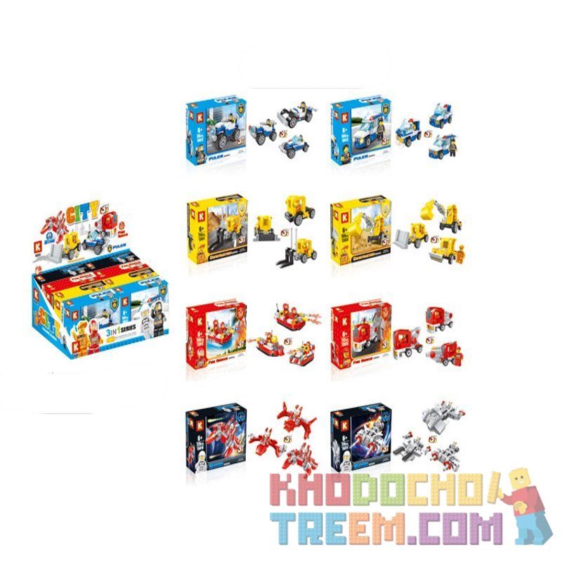 LE DI PIN 16001 Xếp hình kiểu  CREATOR 3 IN 1 3合1系列展示盒（8款混装） Hộp Hiển Thị 3 Trong 1 Loạt (8 Loại Hỗn Hợp) 867 khối