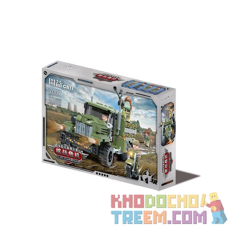 CAYI 2007 non  XE TẢI QUÂN SỰ URAL bộ đồ chơi xếp lắp ráp ghép mô hình Nuclear War Chiến Tranh Hạt Nhân 389 khối