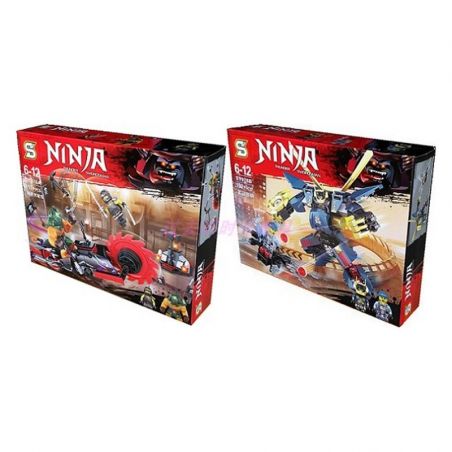 SHENG YUAN SY SY976A 976A SY976B 976B 976 SY976 non  XE MÁY CHÉM VÀ NGƯỜI NINJA bộ đồ chơi xếp lắp ráp ghép mô hình The  Ninjago Movie NINJA THUNDER SWORDSMAN Ninja Lốc Xoáy 389 khối