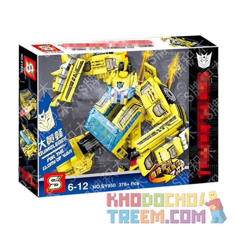 SHENG YUAN SY SY950 non  BUMBLEBEE BIẾN DẠNG TRỰC TIẾP MÀ KHÔNG CẦN THÁO DỠ bộ đồ chơi xếp lắp ráp ghép mô hình Transformers Robot Đại Chiến Người Máy Biến Hình 378 khối
