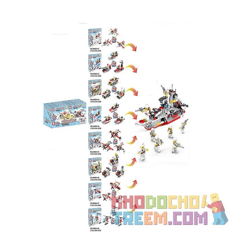 LE DI PIN 88804 Xếp hình kiểu  MILITARY ARMY Special Force Lính Thủy đánh Bộ 575 khối