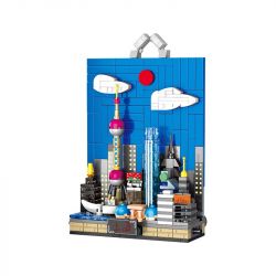 PanlosBrick 656002 Panlos Brick 656002 non  MỘT GÓC THÀNH PHỐ THƯỢNG HẢI bộ đồ chơi xếp lắp ráp ghép mô hình City SHANGHAI 374 khối