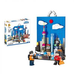 PanlosBrick 656002 Panlos Brick 656002 non  MỘT GÓC THÀNH PHỐ THƯỢNG HẢI bộ đồ chơi xếp lắp ráp ghép mô hình City SHANGHAI 374 khối