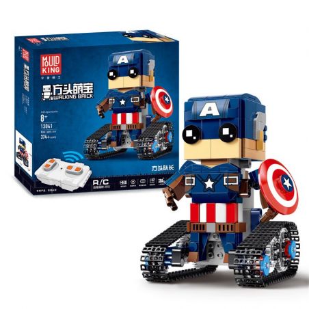 MouldKing 13041 Mould King 13041 non  ĐỘI TRƯỞNG MỸ ĐIỀU KHIỂN TỪ XA bộ đồ chơi xếp lắp ráp ghép mô hình Walking Brick WALKING BRICK PENTAGRAM-BLOCK MAN Búp Bê Biết Đi 374 khối
