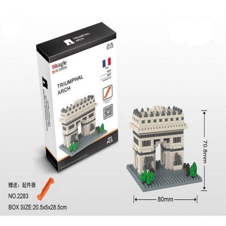 WISE HAWK 2283 Xếp hình kiểu Nanoblock ARCHITECTURE Triumphal Arch Khải Hoàn Môn 495 khối