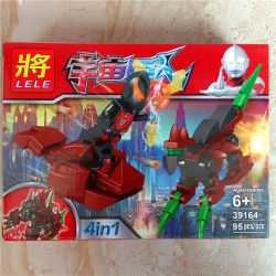LELE 39164 non  4 TRONG MỘT CUỘC CHIẾN CỦA SIEU NHÂN ĐIỆN QUANG VỚI QUÁI VẬT BỌ CẠP VÀ KHỦNG LONG BẠO CHÚA bộ đồ chơi xếp lắp ráp ghép mô hình Ultraman Vệ Binh Vũ Trụ Siêu Nhân Điện Quang 374 khối