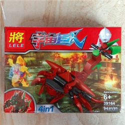 LELE 39164 non  4 TRONG MỘT CUỘC CHIẾN CỦA SIEU NHÂN ĐIỆN QUANG VỚI QUÁI VẬT BỌ CẠP VÀ KHỦNG LONG BẠO CHÚA bộ đồ chơi xếp lắp ráp ghép mô hình Ultraman Vệ Binh Vũ Trụ Siêu Nhân Điện Quang 374 khối