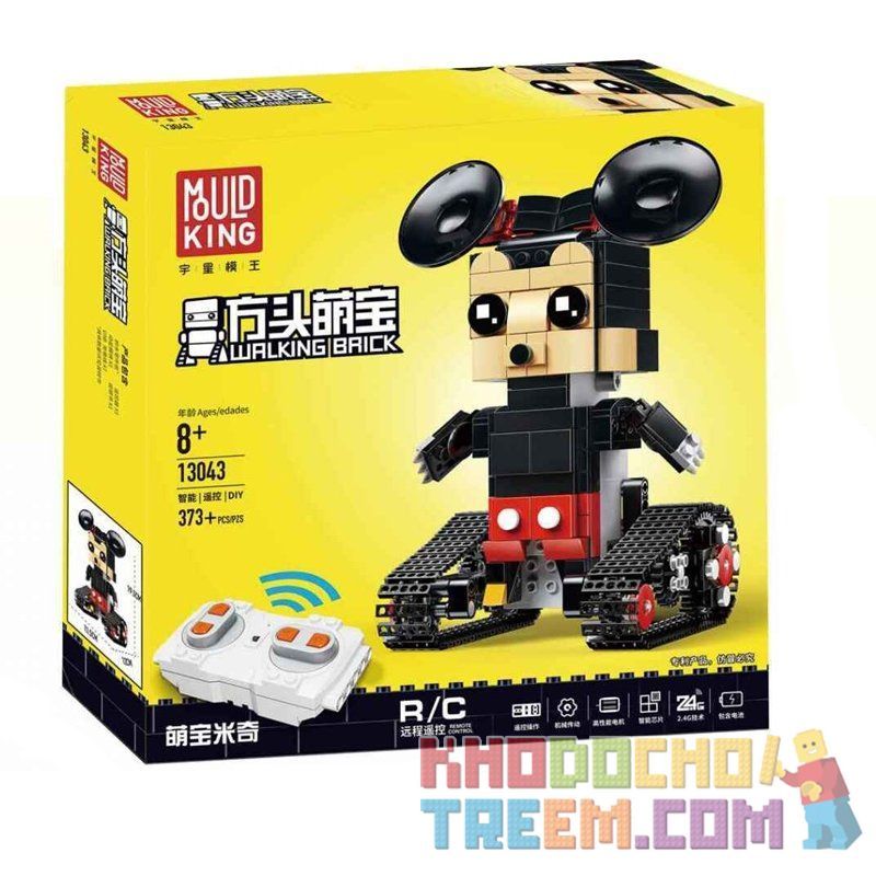 MouldKing 13043 Mould King 13043 non  CHUỘT MIKEY ĐIỀU KHIỂN TỪ XA bộ đồ chơi xếp lắp ráp ghép mô hình Walking Brick WALKING BRICK JERRY-MOUSE Búp Bê Biết Đi 373 khối