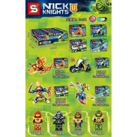 SHENG YUAN SY SY794 non  4 CHIẾN BINH NEXO bộ đồ chơi xếp lắp ráp ghép mô hình Nexo Knights NICK KNIGHTS Hiệp Sỹ Nexo 372 khối