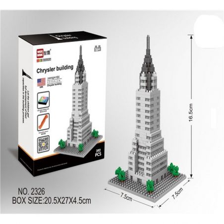 WISE HAWK 2326 Xếp hình kiểu Nanoblock ARCHITECTURE Chrysler Building Tòa Nhà Chrysler 392 khối