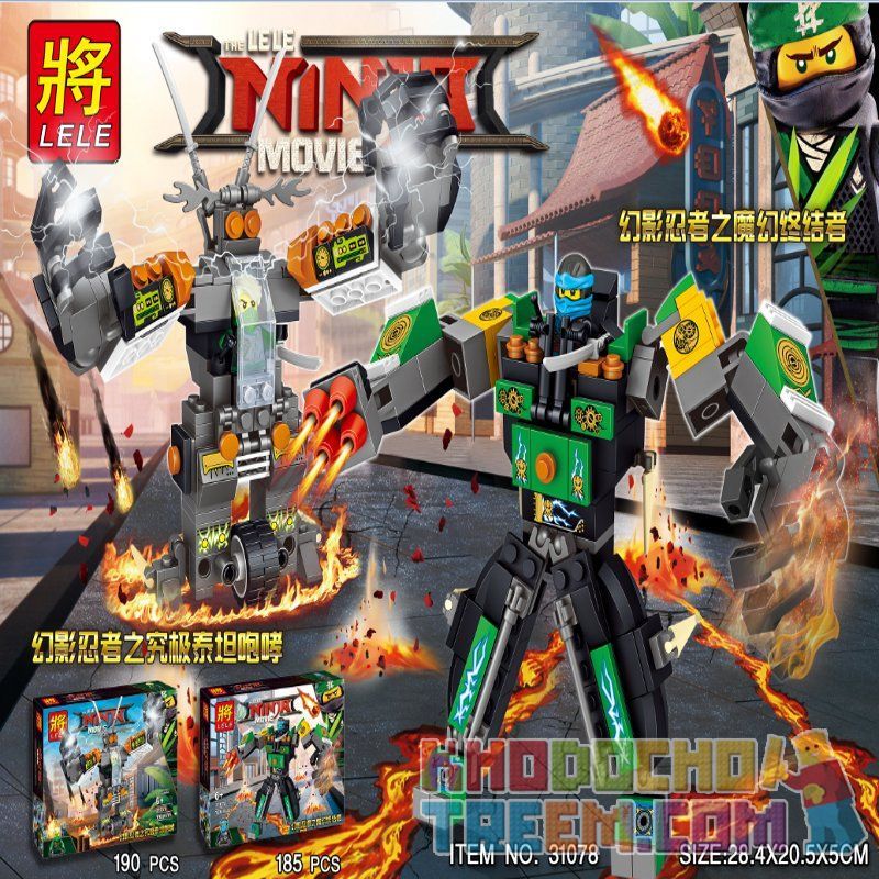LELE 31078 non  KẺ HỦY DIỆT MA THUẬT bộ đồ chơi xếp lắp ráp ghép mô hình The  Ninjago Movie Ninja Lốc Xoáy 370 khối