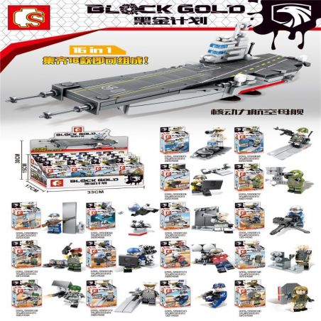 SEMBO 12034 12035 12036 12037 12038 12039 12040 12041 12042 12043 12044 12045 12046 12047 12048 12049 Xếp hình kiểu  MILITARY ARMY Nuclear-powered Aircraft Carrier Tàu Sân Bay Chạy Bằng Năng Lượng Hạt Nhân gồm 16 hộp nhỏ 367 khối