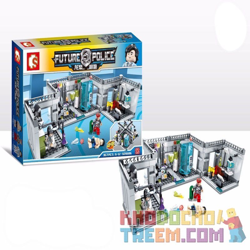 SEMBO SD9606 9606 Xếp hình kiểu  CITY Future Police Biochemistry Laboratory Cảnh Sát Tương Lai Phòng Thí Nghiệm Hóa Sinh 367 khối