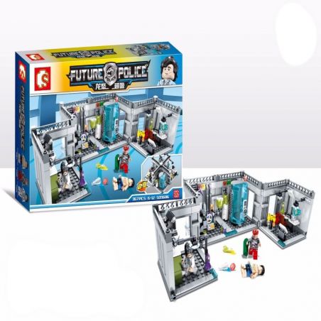 SEMBO SD9606 9606 Xếp hình kiểu  CITY Future Police Biochemistry Laboratory Cảnh Sát Tương Lai Phòng Thí Nghiệm Hóa Sinh 367 khối
