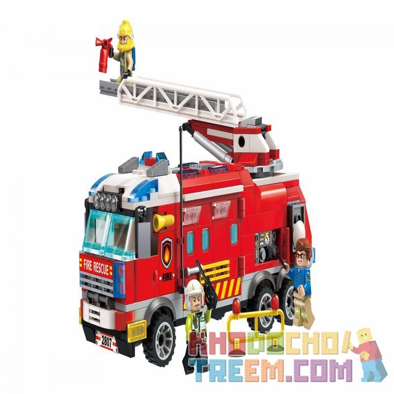 Enlighten 2807 Qman 2807 non  XE CHỈ HUY CHỮA CHÁY bộ đồ chơi xếp lắp ráp ghép mô hình Fire Rescure FIRERESCUE Cứu Hỏa 366 khối