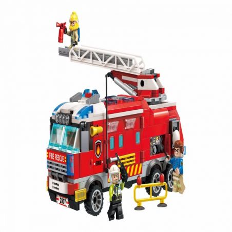 Enlighten 2807 Qman 2807 non  XE CHỈ HUY CHỮA CHÁY bộ đồ chơi xếp lắp ráp ghép mô hình Fire Rescure FIRERESCUE Cứu Hỏa 366 khối