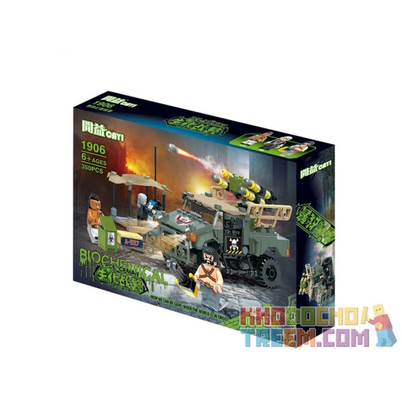 CAYI 1906 non  TÊN LỬA ĐÁNH CHẶN bộ đồ chơi xếp lắp ráp ghép mô hình Biochemical Policeman Cảnh Sát Chống Vũ Khí Hóa Học 350 khối