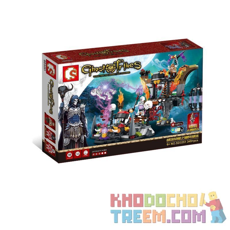 SEMBO WEKKI VIGGI SD3351 3351 non  THE NETHER ALTAR OF HORDE GLORY ANNIHILATION ĐẾN bộ đồ chơi xếp lắp ráp ghép mô hình Chronicles Of The Ghostly Tribe GHOST TRIBES Bộ Tộc Ma 349 khối