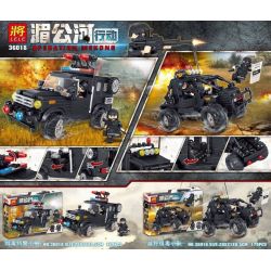 LELE 36018-1 36018-2 36018 non  ĐỘI ĐẶC NHIỆM CHỐNG MA TÚY GỒM XE BÁN TẢI QUÂN SỰ VÀ DÃ CHIẾN bộ đồ chơi xếp lắp ráp ghép mô hình Operation Mekong Đội Đặc Nhiệm Mekong 348 khối