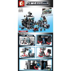 SEMBO 102527 non  MÁY BAY VẬN TẢI CỦA LỰC LƯỢNG CẢNH SÁT bộ đồ chơi xếp lắp ráp ghép mô hình Swat Special Force Đặc Nhiệm 1872 khối