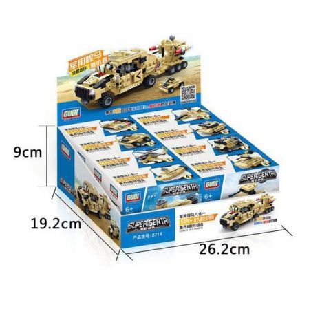 GUDI 8718 non  XE CHUYÊN DỤNG PHÒNG THỦ MÁY BAY ĐƯỢC LẮP RÁP BỞI PHẢN LỰC TRỰC THĂNG BỌC THÉP TĂNG TÀU NGẦM bộ đồ chơi xếp lắp ráp ghép mô hình Military Army SUPER SENTAI Quân Sự Bộ Đội 352 khối