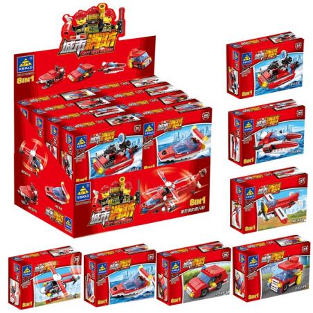 Kazi KY80514 80514 non  MÁY BAY CHỮA CHÁY ĐƯỢC LẮP BỞI 8 PHƯƠNG TIỆN NHỎ GỒM TRỰC THĂNG Ô TÔ CA NÔ XE TRƯỢT TUYẾT. bộ đồ chơi xếp lắp ráp ghép mô hình Fire Rescure CITY FIRE SERIES Cứu Hỏa 349 khối