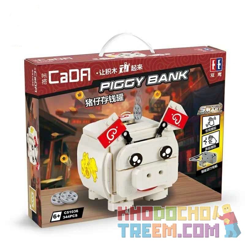 DOUBLEE CADA C51036 51036 non  BỘ XẾP HÌNH LỢN TIẾT KIỆM bộ đồ chơi xếp lắp ráp ghép mô hình  PIGGY BANK Kỹ Thuật Công Nghệ Cao Mô Hình Phương Tiện 344 khối