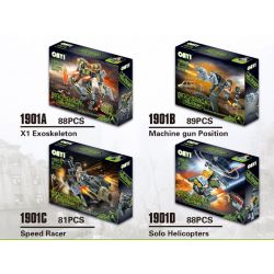 CAYI 1901A 1901B 1901C 1901D non  TỔ HỢP MECH 4 BỘ XƯƠNG NGOÀI X1 VỊ TRÍ PHÁO Ô TÔ TỐC ĐỘ NHANH TRỰC THĂNG CÁ NHÂN bộ đồ chơi xếp lắp ráp ghép mô hình Biochemical Policeman Cảnh Sát Chống Vũ Khí Hóa Học 346 khối