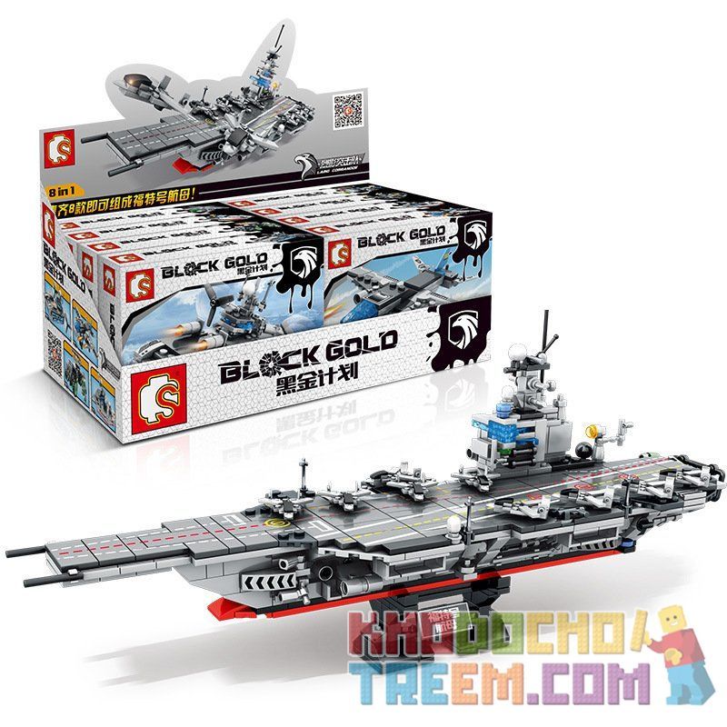 SEMBO 12082 12083 12084 12085 12086 12087 12088 12089 non  TÀU SÂN BAY KẾT HỢP bộ đồ chơi xếp lắp ráp ghép mô hình Black Gold Cuộc Chiến Vàng Đen 836 khối