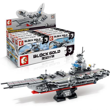 SEMBO 12082 12083 12084 12085 12086 12087 12088 12089 non  TÀU SÂN BAY KẾT HỢP bộ đồ chơi xếp lắp ráp ghép mô hình Black Gold Cuộc Chiến Vàng Đen 836 khối