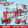 GUDI 9228 non  TRẠM CỨU HỎA GỒM Ô TÔ VÀ MÁY BAY bộ đồ chơi xếp lắp ráp ghép mô hình City FIREMAN FIRE STATION Thành Phố 810 khối