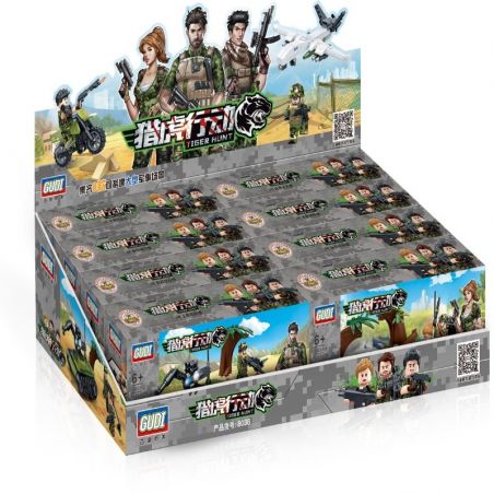 GUDI 8038A 8038B 8038C 8038D 8038E 8038F 8038G 8038H non  CĂN CỨ QUÂN SỰ bộ đồ chơi xếp lắp ráp ghép mô hình Tiger Hunt Chiến Dịch Săn Cọp 795 khối