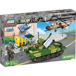 GUDI 8037 non  PHÒNG THỦ TRONG THÀNH PHỐ bộ đồ chơi xếp lắp ráp ghép mô hình Tiger Hunt TIGER HUNT CITY BATTLE Chiến Dịch Săn Cọp 725 khối