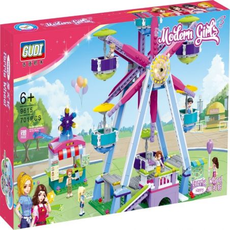 GUDI 9615 non  CHIẾC ĐU QUAY DIỆU KỲ bộ đồ chơi xếp lắp ráp ghép mô hình Modern Girls MODERN GIRLS FERRIS WHEEL Những Cô Gái Hiện Đại 701 khối