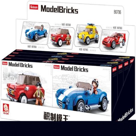 SLUBAN M38 non  XE CỔ 4 bộ đồ chơi xếp lắp ráp ghép mô hình Racers MODEL BRICKS Đua Tốc Độ 658 khối