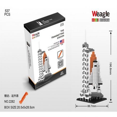 WISE HAWK 2282 Xếp hình kiểu Nanoblock ARCHITECTURE The Transmitting Station Trạm Truyền Tin 537 khối