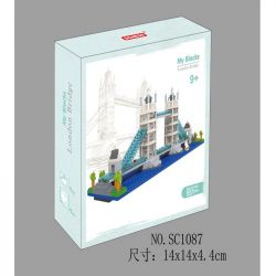 SCHESS SC1087 1087 Xếp hình kiểu NANOBLOCK DIAMOND BLOCK London Bridge Cầu Luân Đôn 551 khối