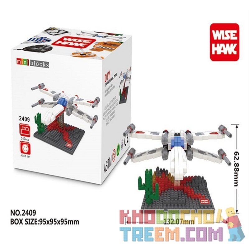 WISE HAWK 2409 Xếp hình kiểu Nanoblock Aircraft Phi Cơ 510 khối