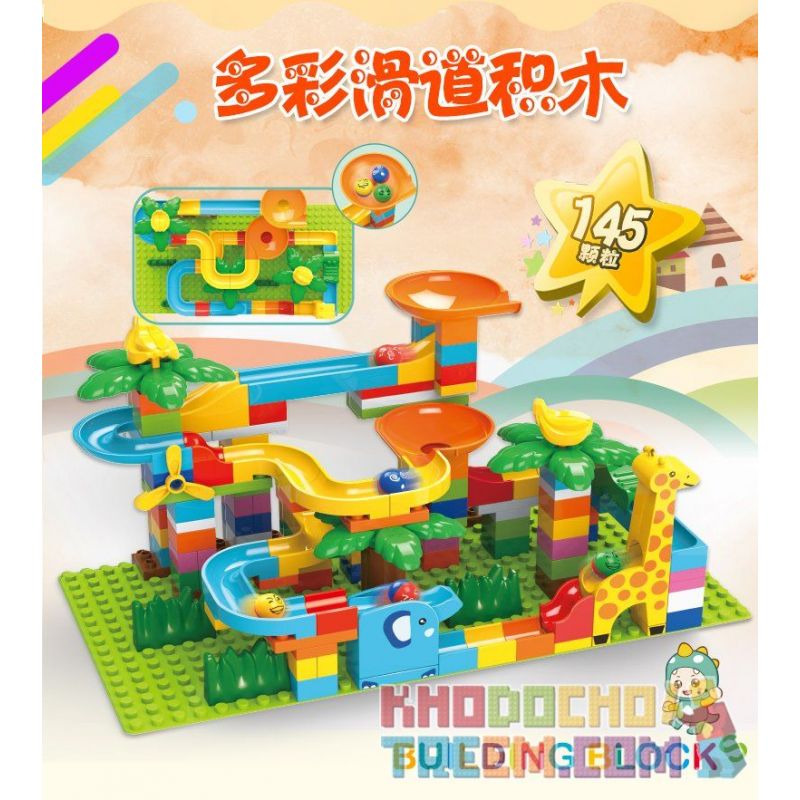 FEELO 1600A Xếp hình kiểu    Smart Slide Assembly Lắp Ráp Cầu Trượt Thông Minh 145 khối