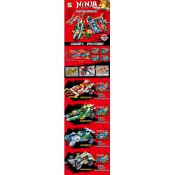 SHENG YUAN SY 7032A 7032B 7032C 7032D non  ĐUA XE NINJA bộ đồ chơi xếp lắp ráp ghép mô hình The  Ninjago Movie NINJA NINJA MASTER Ninja Lốc Xoáy 473 khối