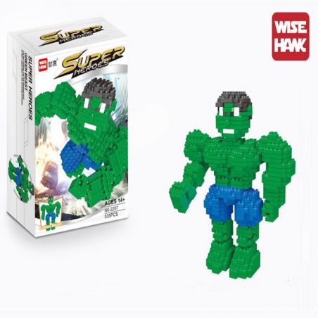 WISE HAWK 2207 Xếp hình kiểu Nanoblock SUPER HEROES Hulk Người Khổng Lồ Xanh 472 khối
