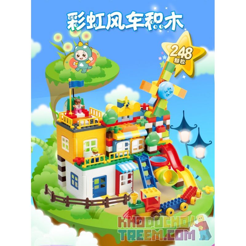 FEELO 1600B Xếp hình kiểu    Smart Windmill House Assembly Lắp Ráp Ngôi Nhà Cối Xay Gió Thông Minh 248 khối