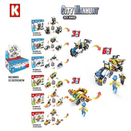 LE DI PIN 88803 Xếp hình kiểu  POLICE Phương Tiện Chiến đấu Cần Dịch 464 khối