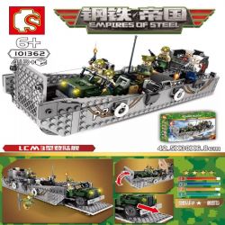SEMBO 101362 207053 non  TÀU ĐỔ BỘ LCM3 bộ đồ chơi xếp lắp ráp ghép mô hình Empires Of Steel Đế Chế Thép 413 khối