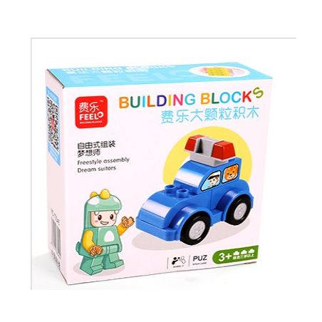 FEELO 1601A Xếp hình kiểu    Police Cars Lắp Ráp Xe Cảnh Sát 7 khối