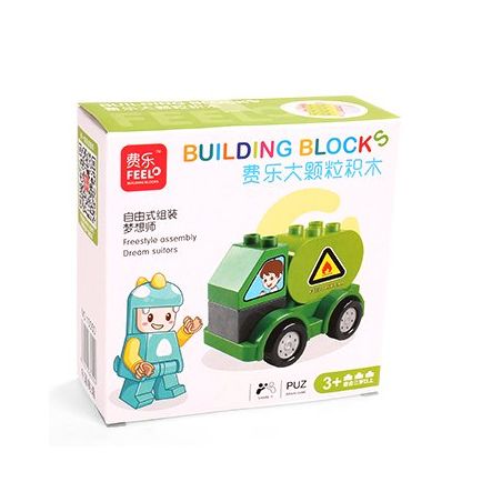 FEELO 1601B Xếp hình kiểu    Tanker Lắp Ráp Xe Chở Dầu 7 khối