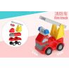 FEELO 1601C Xếp hình kiểu    Fire Truck Xe Cứu Hỏa 9 khối